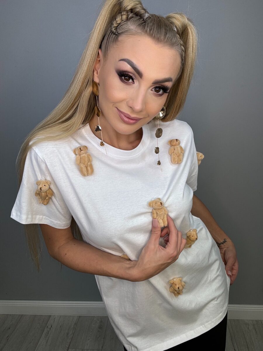 Koszulka Biała z Pluszakami - obrazek 1