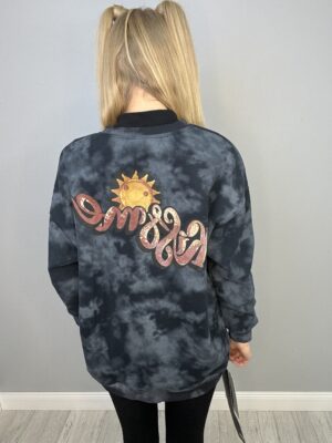 Premium Bluza Wysadzana Cyrkoniami w Kolorze Grafitowym - obrazek 4