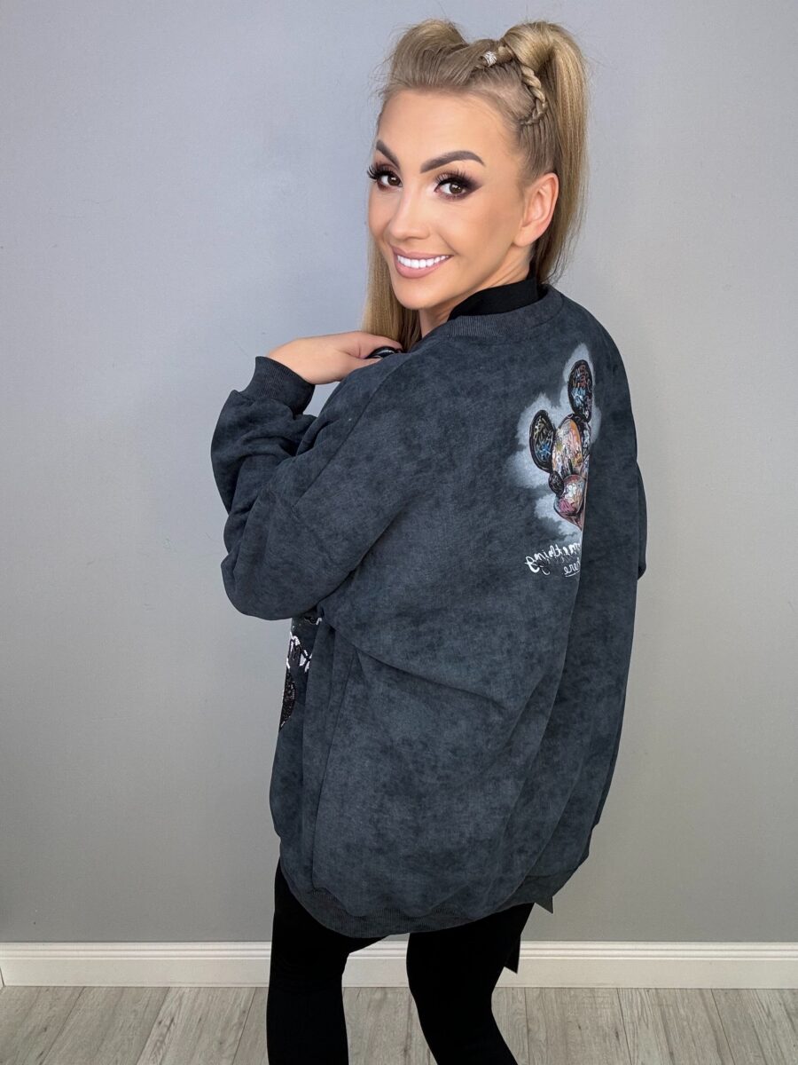 Bluza Premium z Bajkowym Motywem w Kolorze Grafitowym - obrazek 3