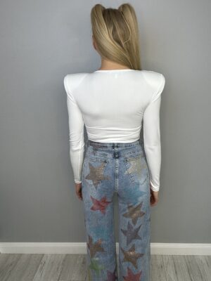 Białe body LA MILLA z głębokim dekoltem - obrazek 5