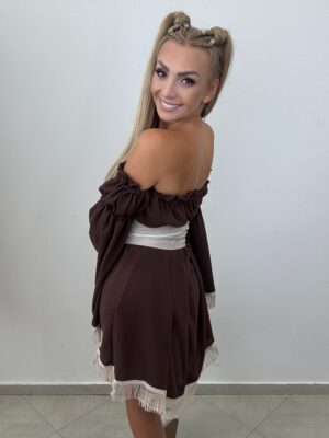 Sukienka boho ARIZONA czekoladowa – La Monne - obrazek 7