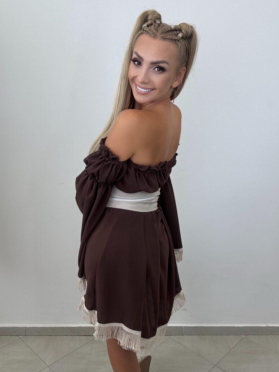 Sukienka boho ARIZONA czekoladowa – La Monne - obrazek 7