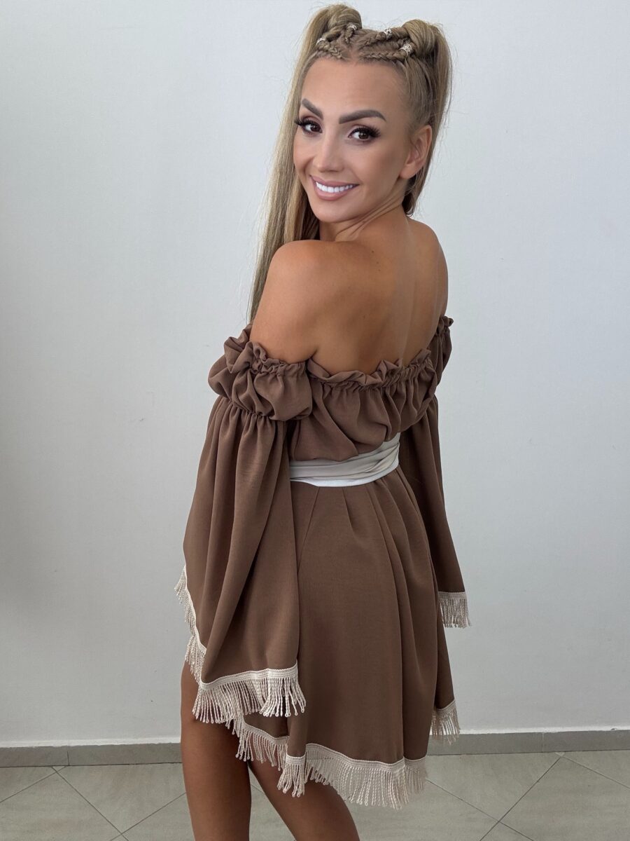 Sukienka boho ARIZONA karmelowa – La Monne - obrazek 3