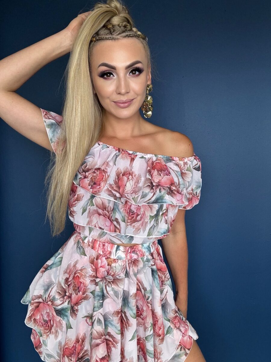 Komplet Szyfonowy „Różany Ogród” – La Perla | Polska produkcja - obrazek 3