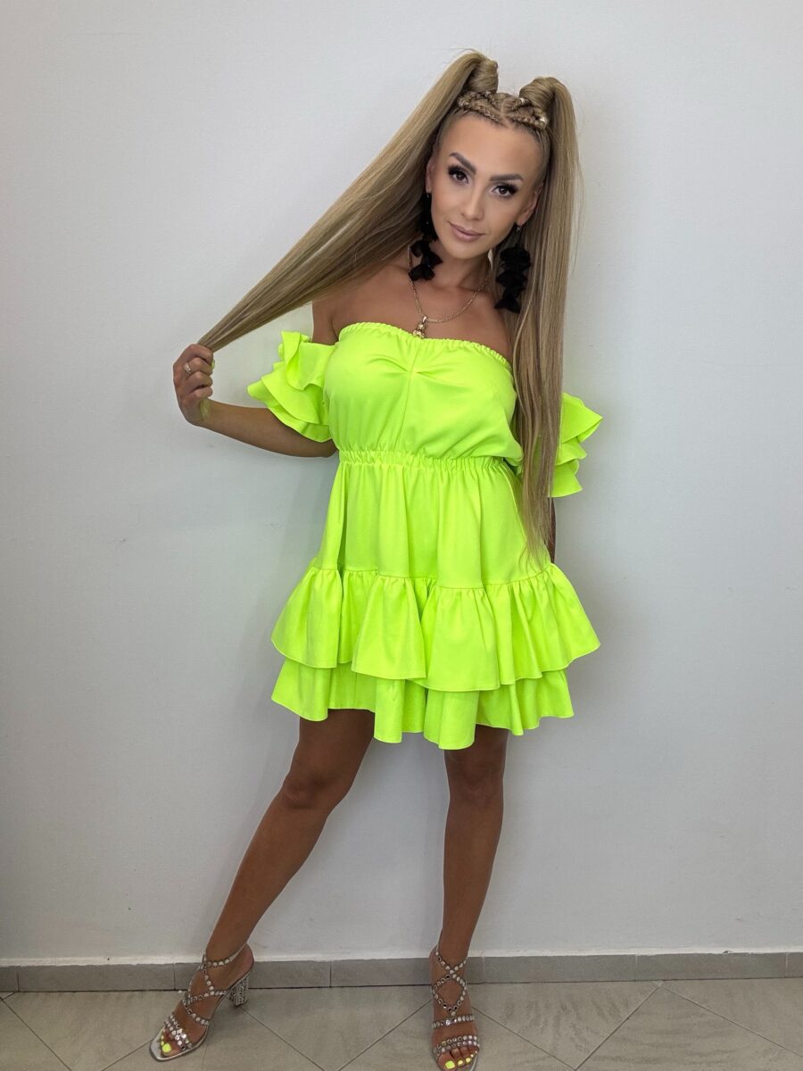 Sukienka Diva Vasari Żółty Neon - obrazek 4