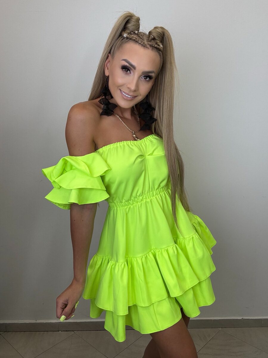 Sukienka Diva Vasari Żółty Neon - obrazek 2