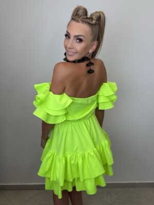 Sukienka Diva Vasari Żółty Neon - obrazek 5