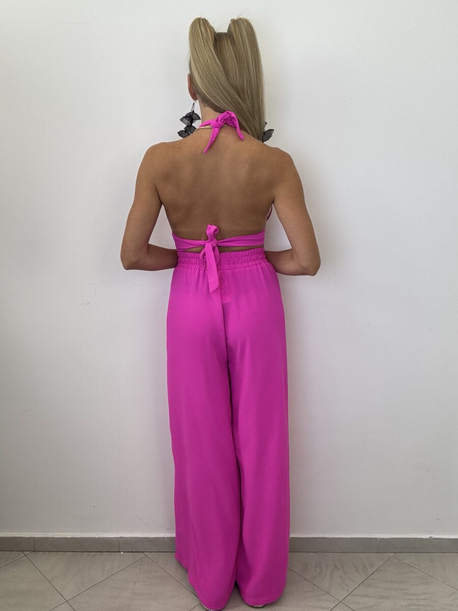 Komplet 2-częściowy – staniczek + spodnie z rozcięciem Neon Róż - obrazek 5