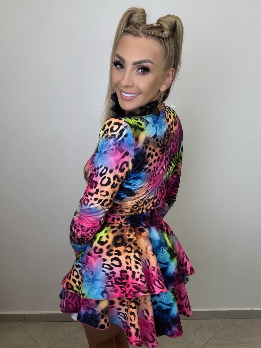 Komplet  bluzka i spódniczko spodenki niebieski mix Millagro - obrazek 5