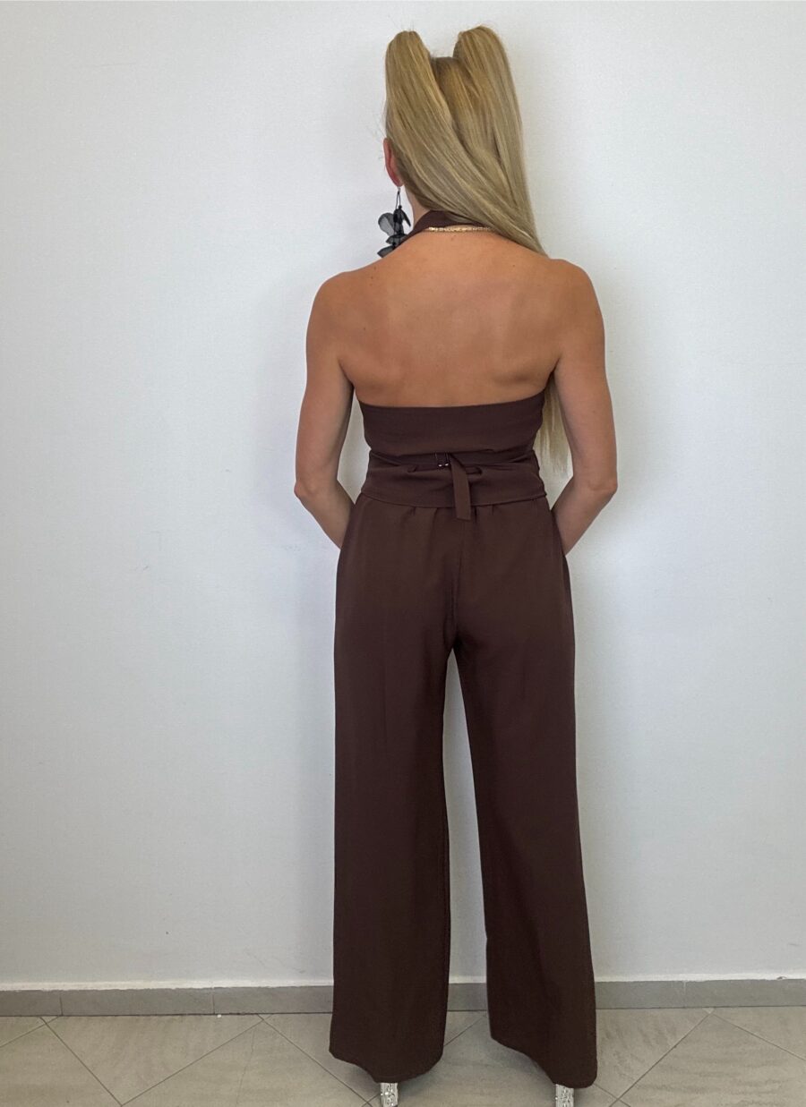 Brązowy komplet z marynarką i spodniami + GRATIS kamizelka „WOW” efekt - obrazek 6