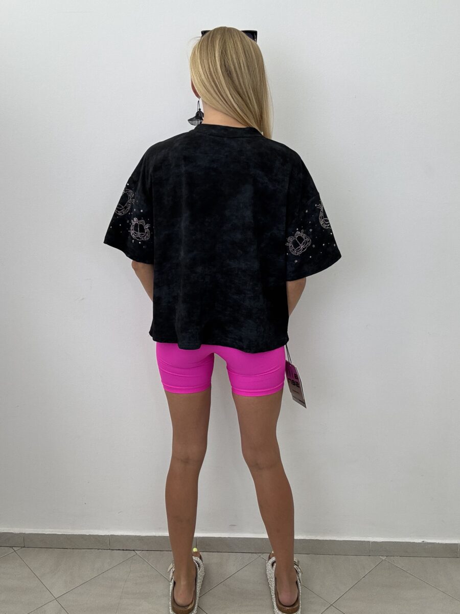 Koszulka dekatyzowana z bajkowym kotem – kolor grafitowy UNI - obrazek 6