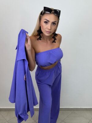 Komplet 3-częściowy – koszula, top i spodnie FIOLET - obrazek 10