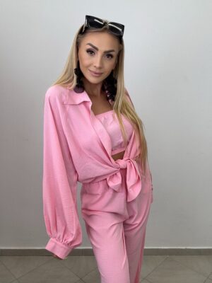 Komplet 3-częściowy – koszula, top i spodnie BABY RÓŻ