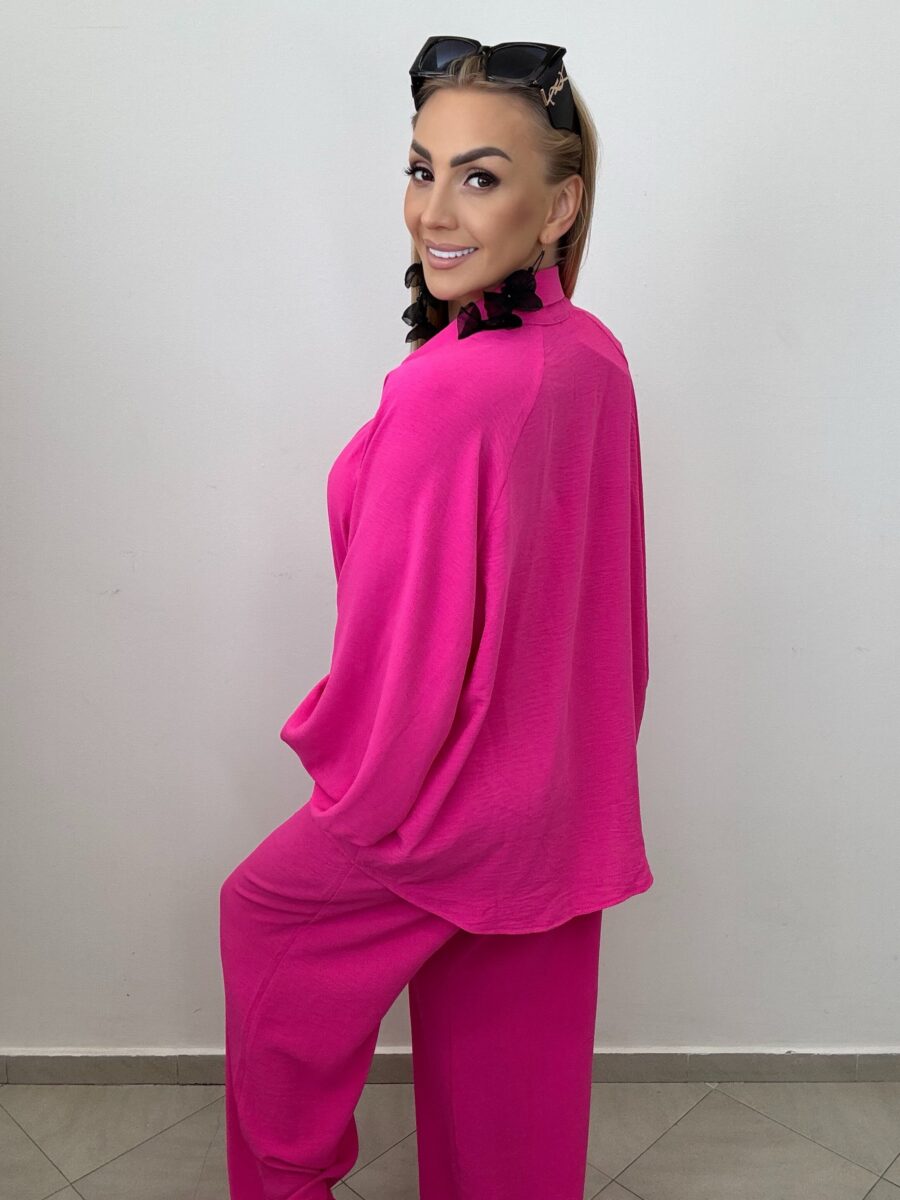 Komplet 3-częściowy – koszula, top i spodnie FUKSJA NEON - obrazek 5