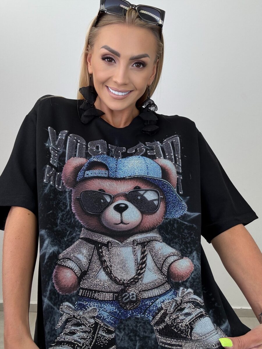 Koszulka oversize „Street Teddy” – unisex, premium jakość - obrazek 7