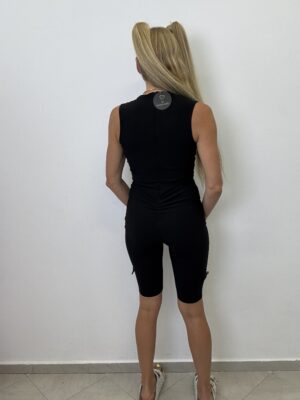 Stylowy kombinezon prążek krótki czarny KS by …. - obrazek 5