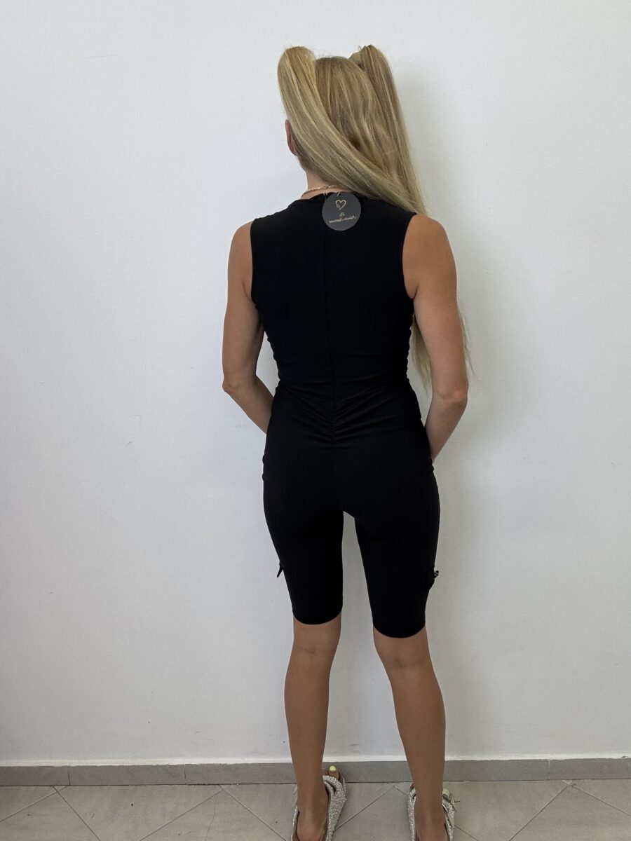 Stylowy kombinezon prążek krótki czarny KS by …. - obrazek 5