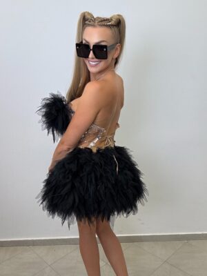 Luksusowy Komplet Tiul Gorset + spòdniczka Czarny - obrazek 8