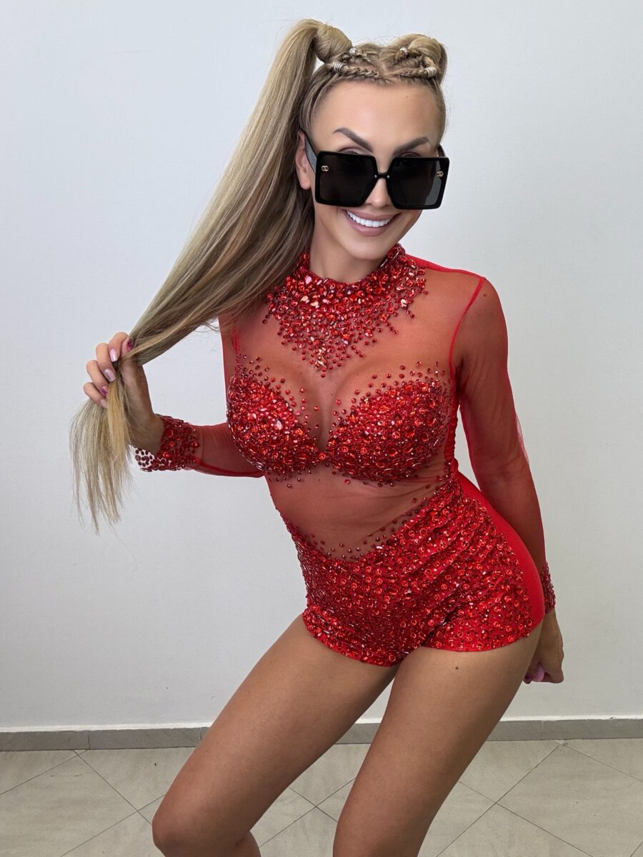 Kombinezon “ Crystal Bomb ” czerwony - obrazek 1