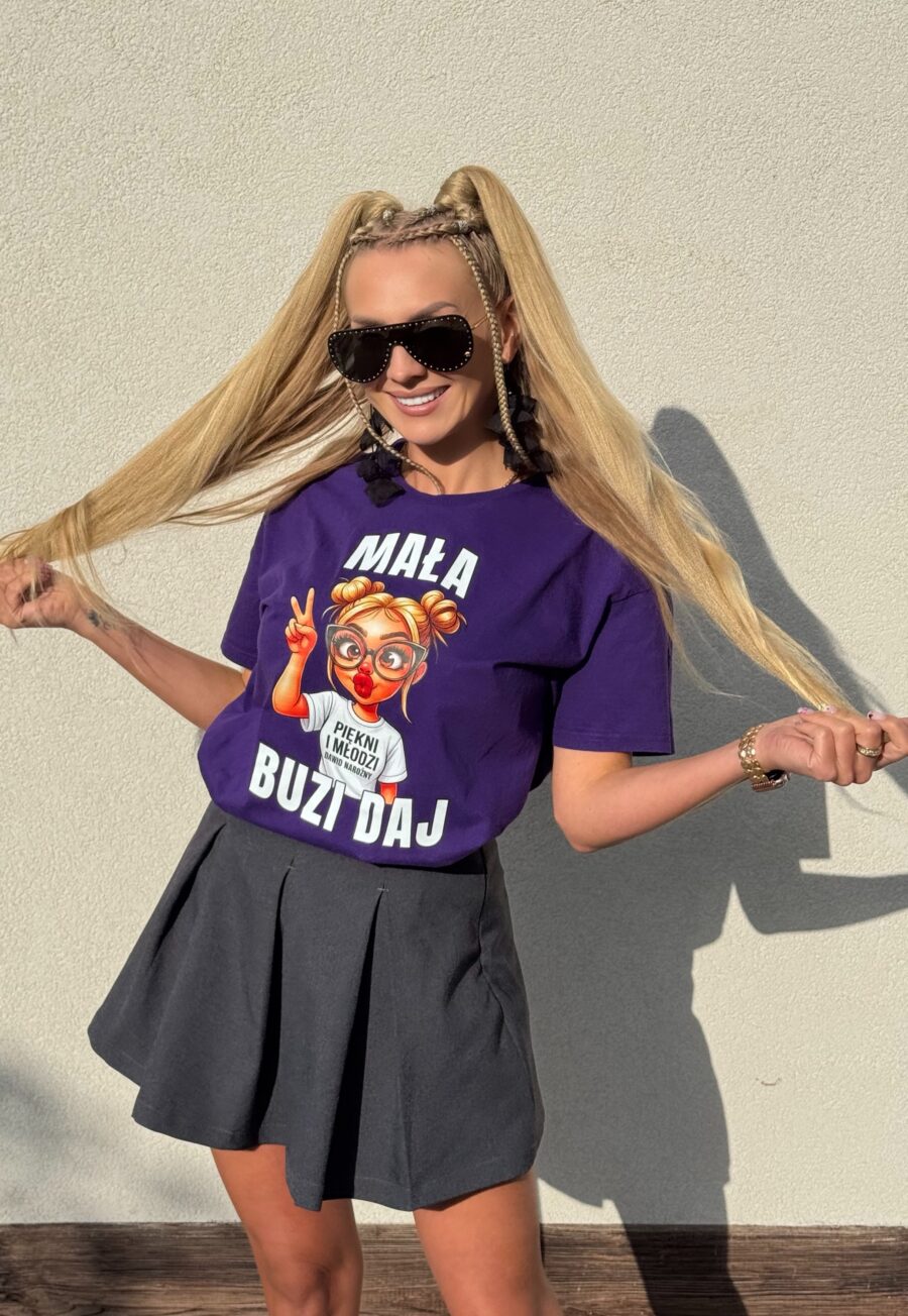 Koszulka „Mała Buzi Daj” – MINISEX 💜💋 - obrazek 1