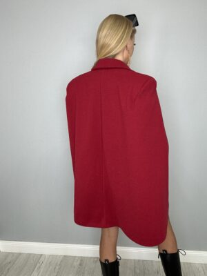 Marynarka a’la batman czerwona z płaszczowego materiału La Milla - obrazek 5