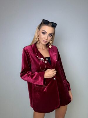 Komplet welurowy bordo PREMIUM