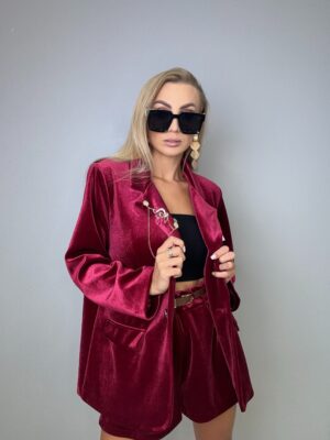 Komplet welurowy bordo PREMIUM - obrazek 7