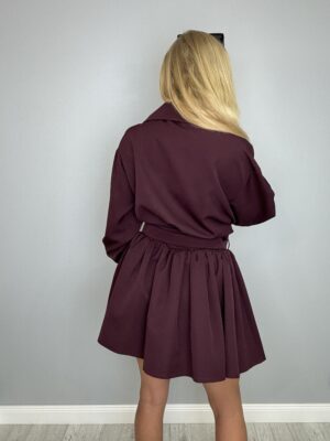 Komplet WONDER bordo – żakiet + spódniczka Vasari - obrazek 5