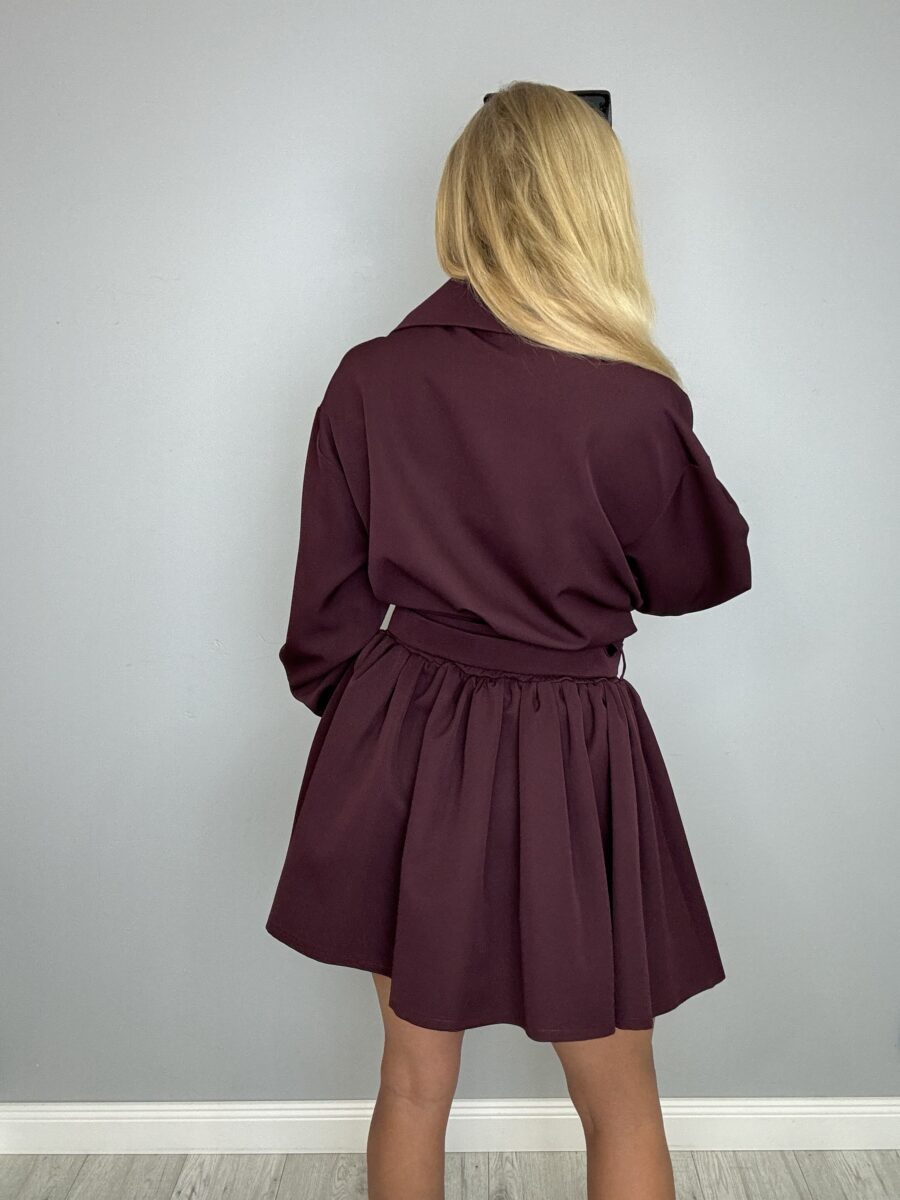 Komplet WONDER bordo – żakiet + spódniczka Vasari - obrazek 5