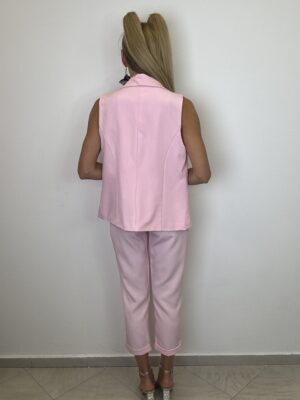 Komplet baby pink kamizelka + spodnie - obrazek 5